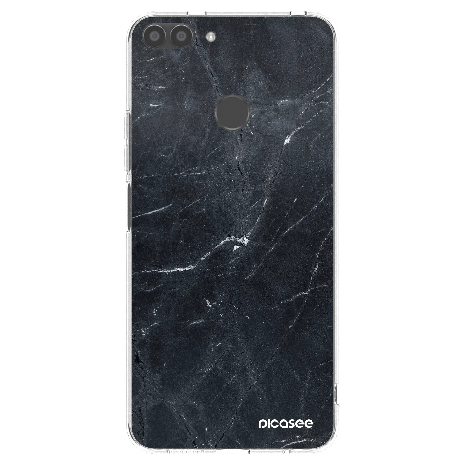 Picasee διαφανής θήκη σιλικόνης Huawei P Smart - Black marble