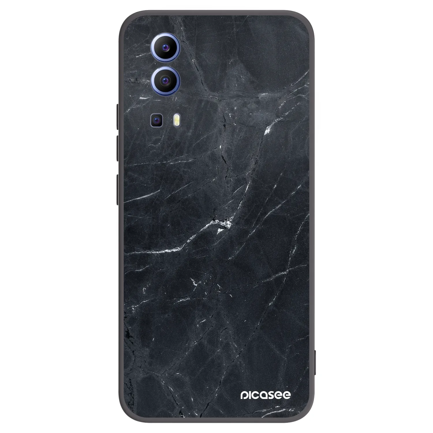 Picasee Μαύρη θήκη σιλικόνης για Vivo Y52 5G - Black marble