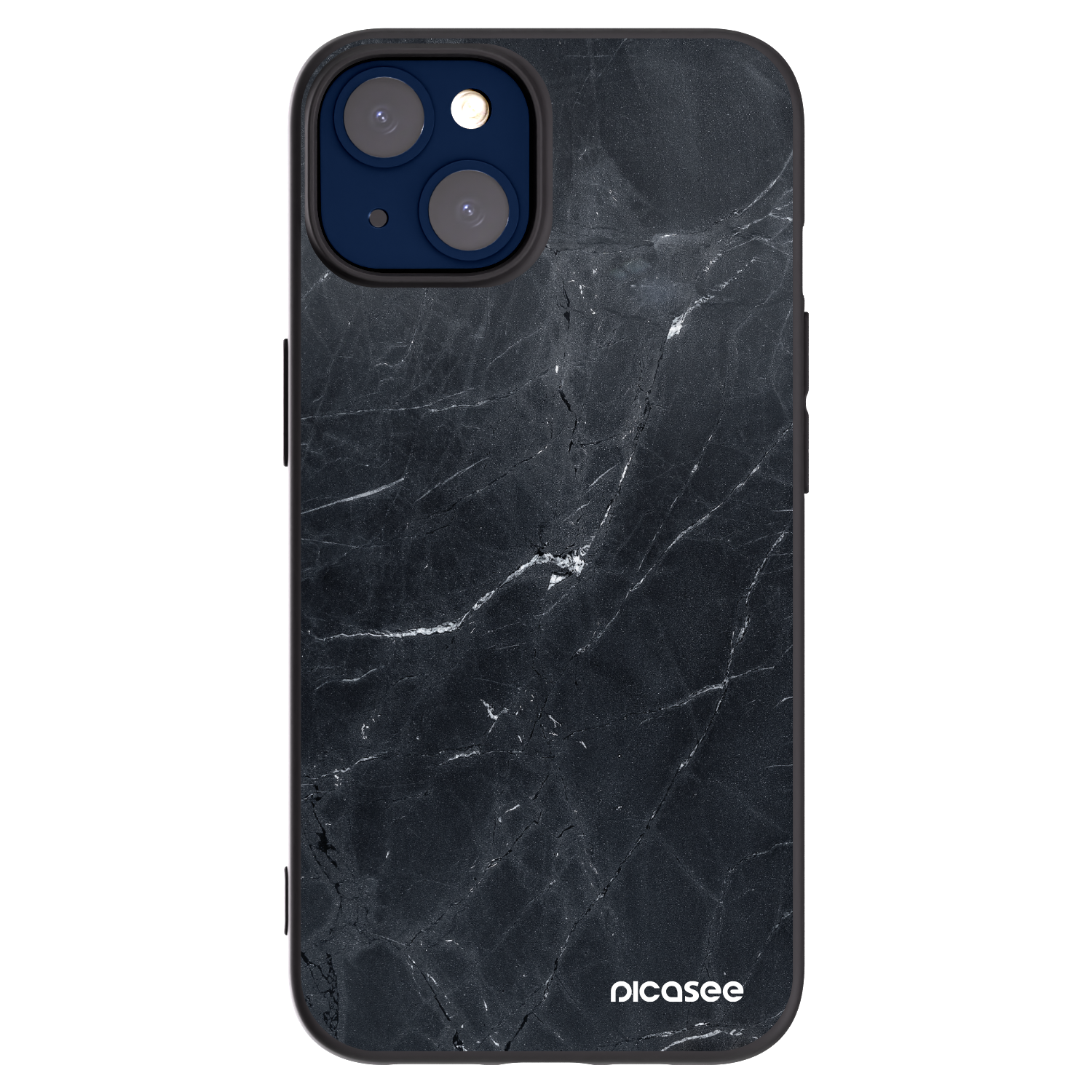 Picasee Μαύρη θήκη σιλικόνης για Apple iPhone 14 - Black marble