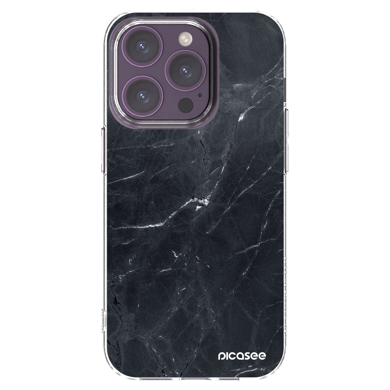 Picasee διαφανής θήκη σιλικόνης Apple iPhone 14 Pro - Black marble
