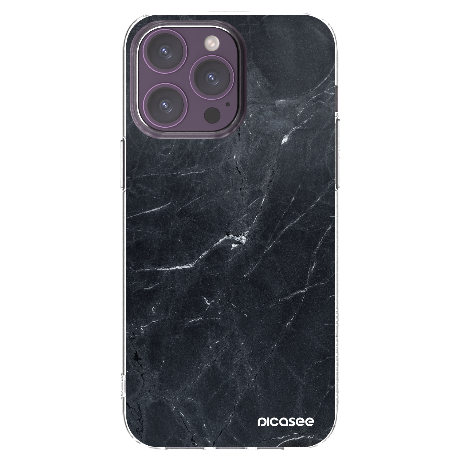 Picasee διαφανής θήκη σιλικόνης Apple iPhone 14 Pro Max - Black marble