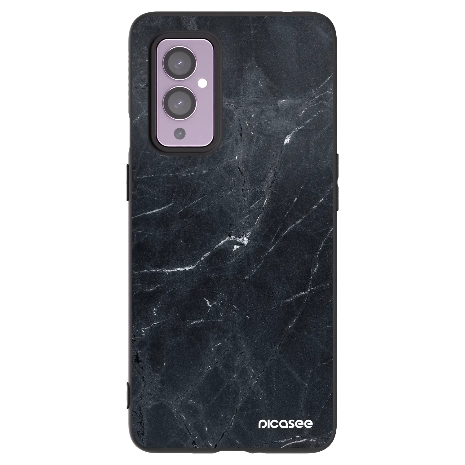 Picasee Μαύρη θήκη σιλικόνης για OnePlus 9 - Black marble