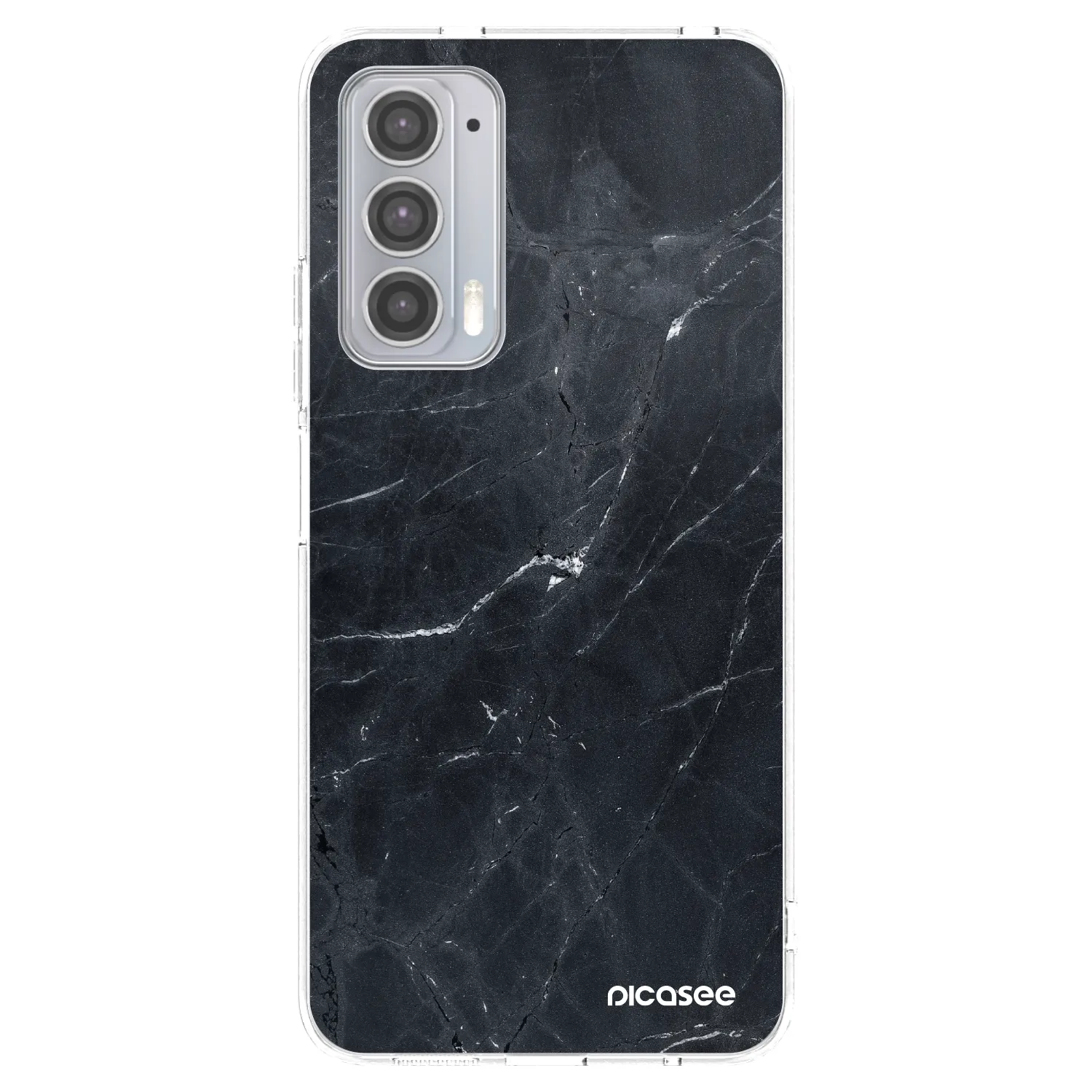 Picasee διαφανής θήκη σιλικόνης Motorola Edge 20 - Black marble