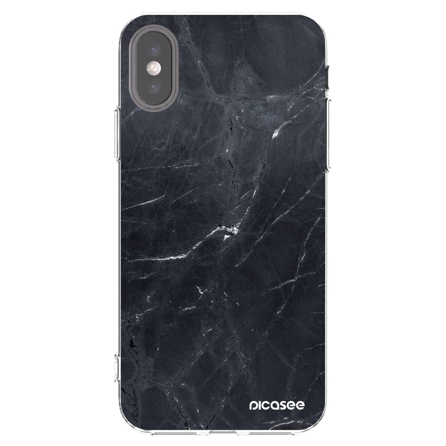 Picasee διαφανής θήκη σιλικόνης Apple iPhone X/XS - Black marble