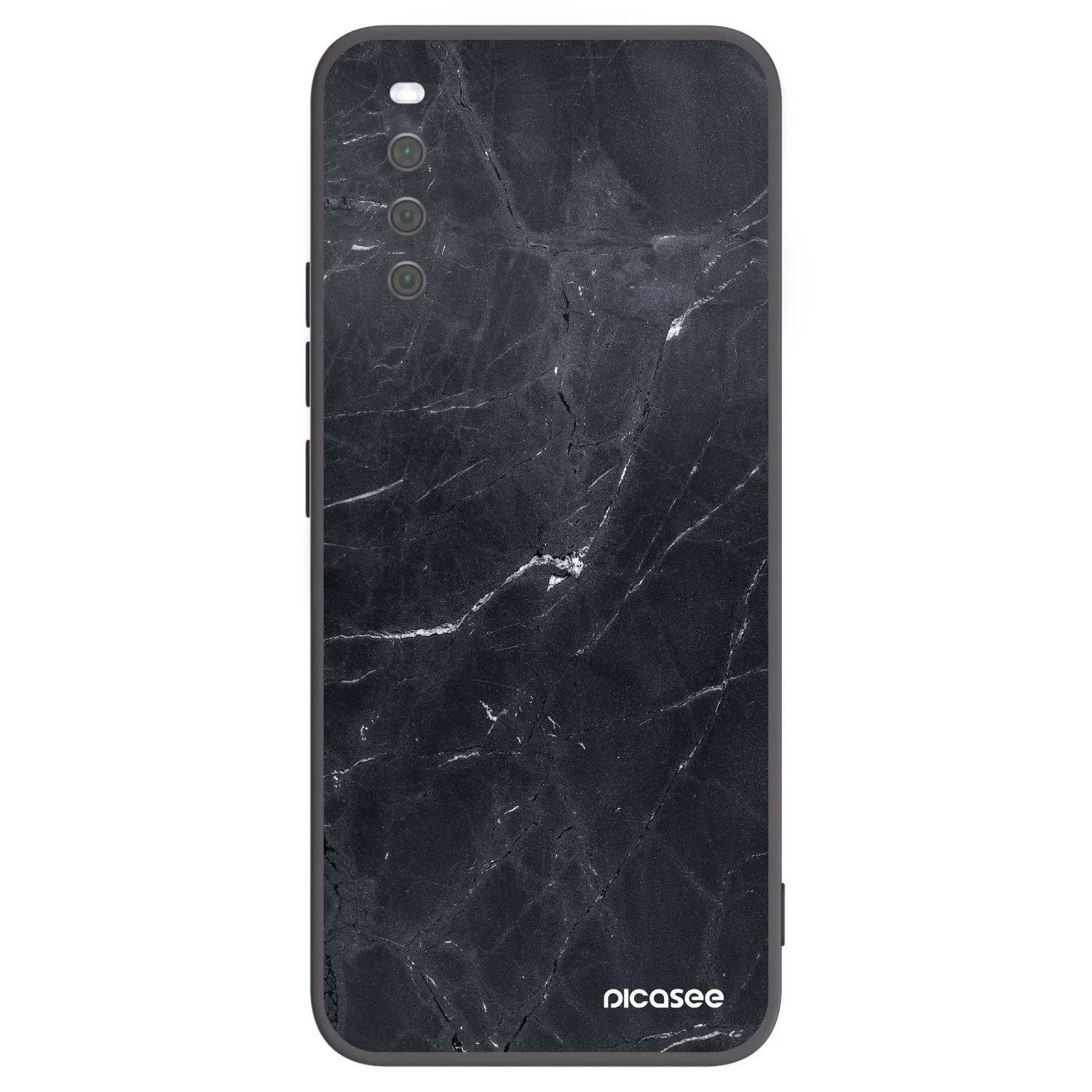 Picasee Μαύρη θήκη σιλικόνης για Sony Xperia 10 III - Black marble