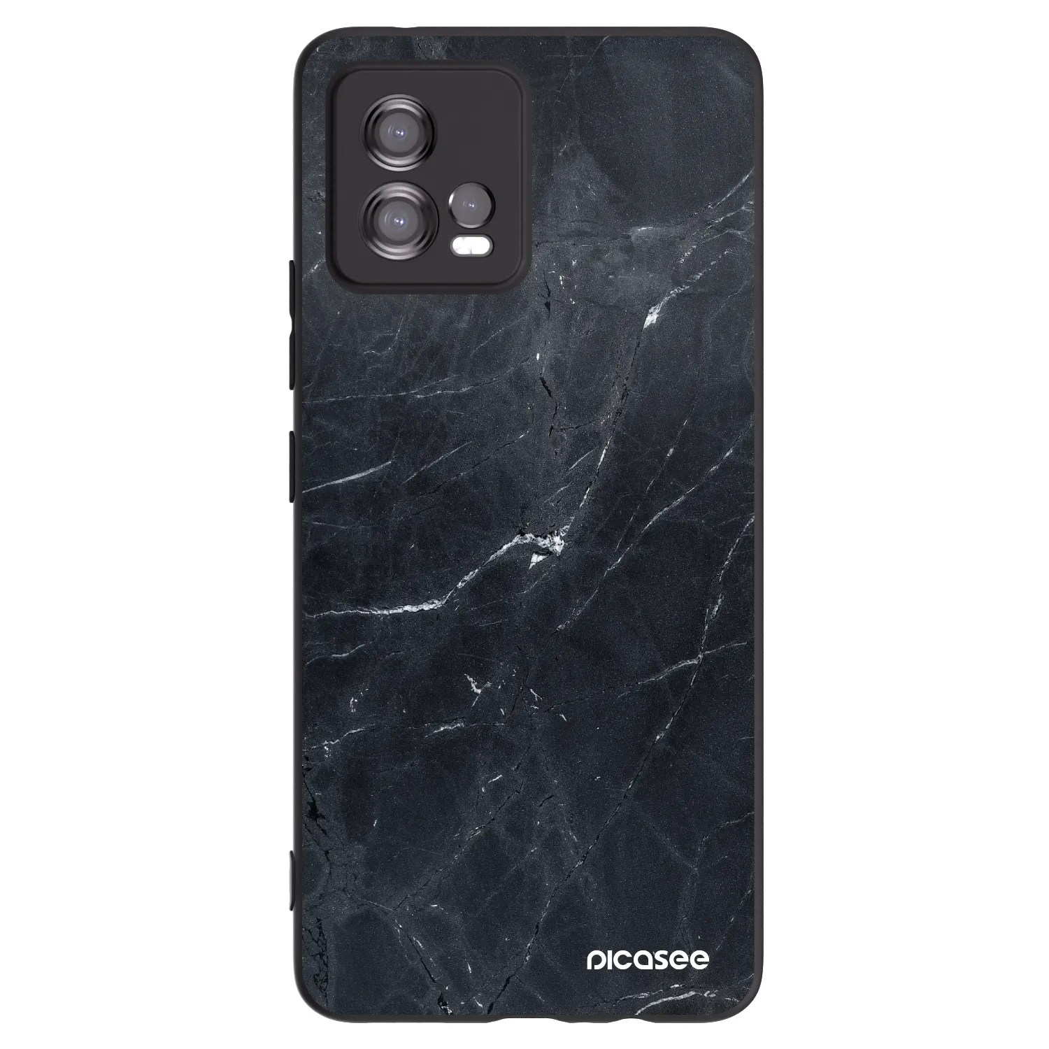 Picasee Μαύρη θήκη σιλικόνης για Motorola Moto G72 - Black marble