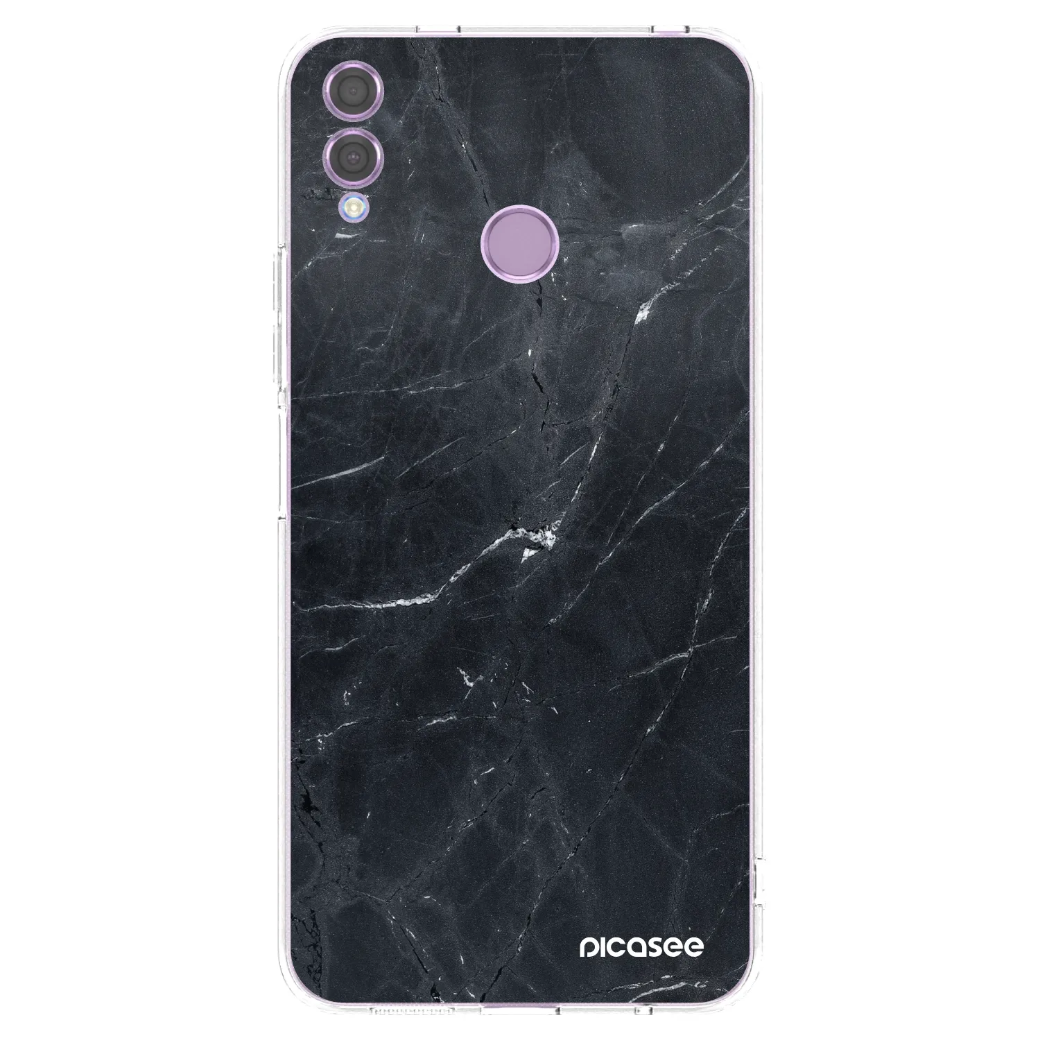 Picasee διαφανής θήκη σιλικόνης Honor 8X - Black marble