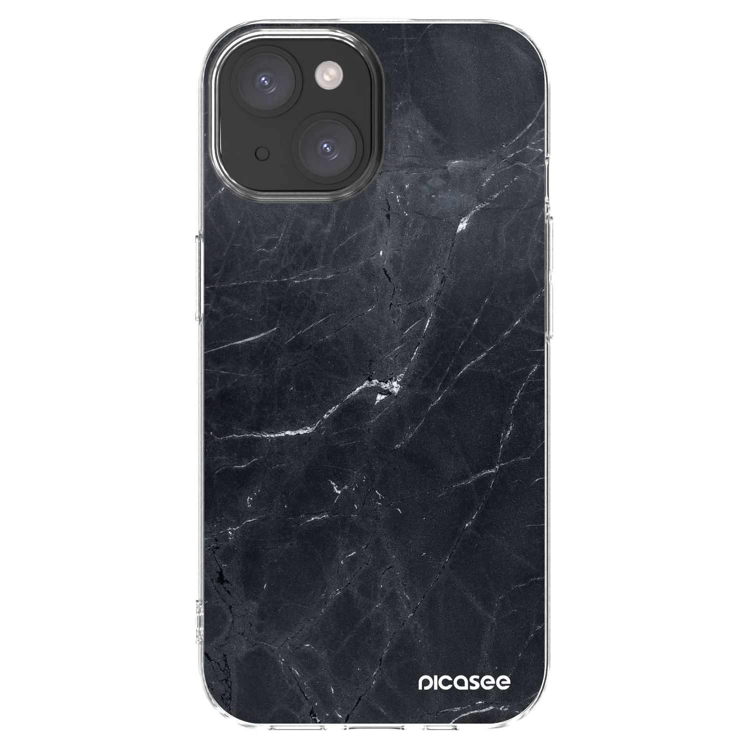 Picasee διαφανής θήκη σιλικόνης Apple iPhone 15 - Black marble