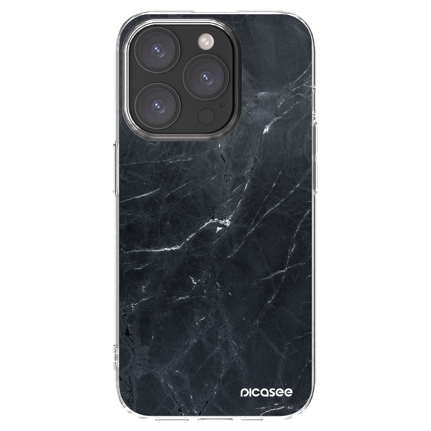 Picasee διαφανής θήκη σιλικόνης Apple iPhone 15 Pro - Black marble