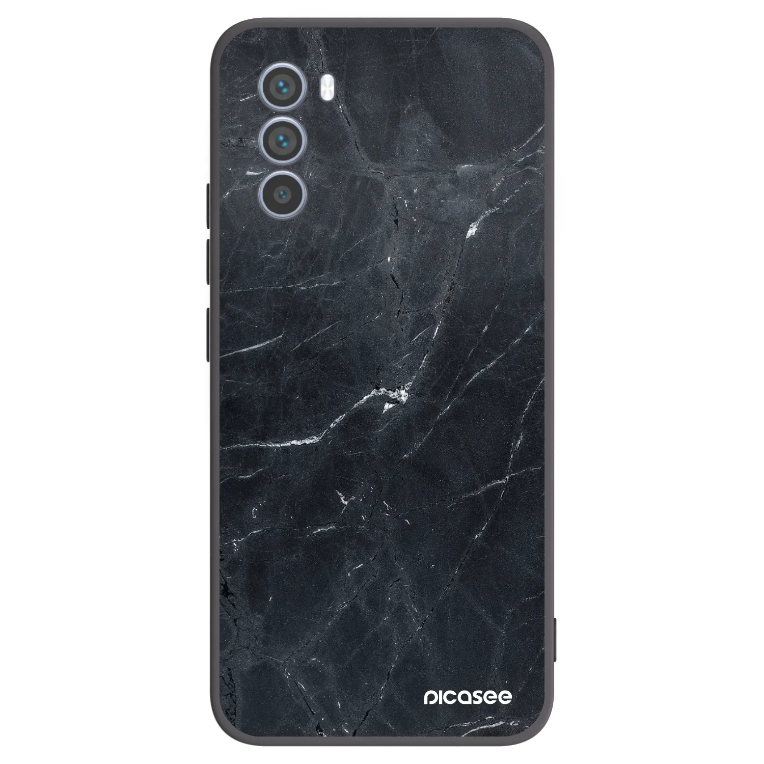 Picasee Μαύρη θήκη σιλικόνης για Motorola Moto G62 - Black marble