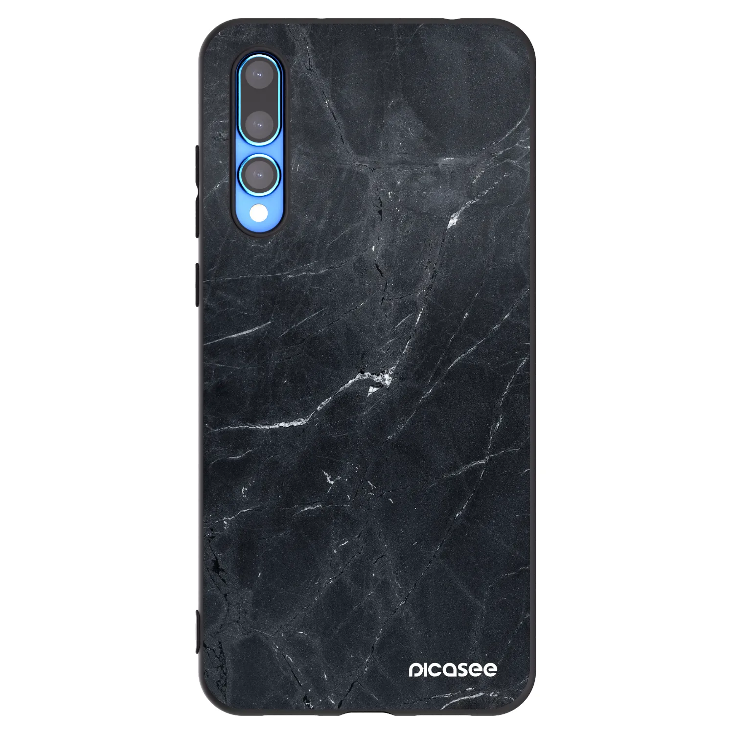 Picasee Μαύρη θήκη σιλικόνης για Huawei P20 Pro - Black marble