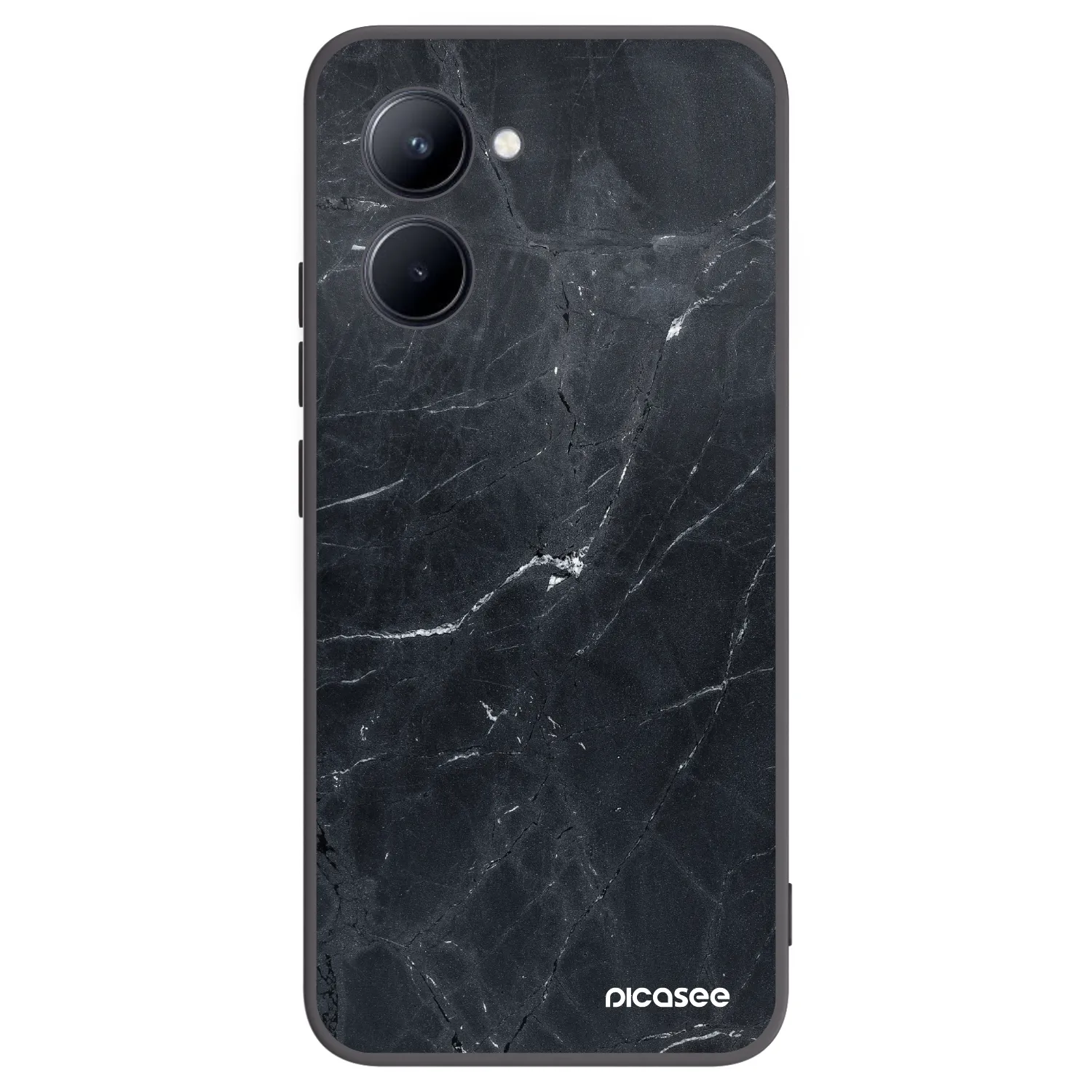 Picasee Μαύρη θήκη σιλικόνης για Realme C33 (2023) - Black marble