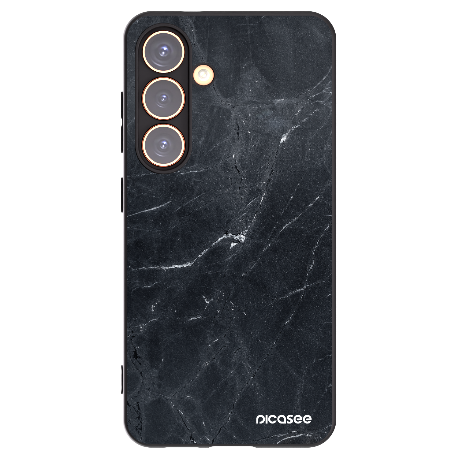 Picasee Μαύρη θήκη σιλικόνης για Samsung Galaxy S24 S921B 5G - Black marble