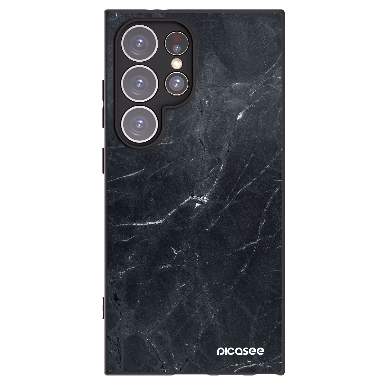 Picasee Μαύρη θήκη σιλικόνης για Samsung Galaxy S24 Ultra S928B 5G - Black marble