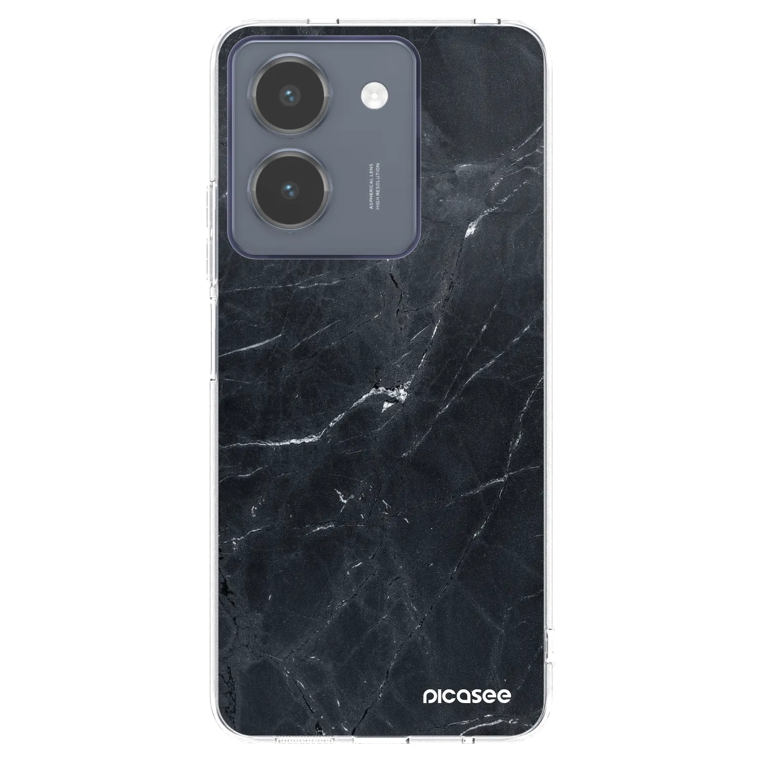Picasee διαφανής θήκη σιλικόνης Vivo Y36 4G - Black marble