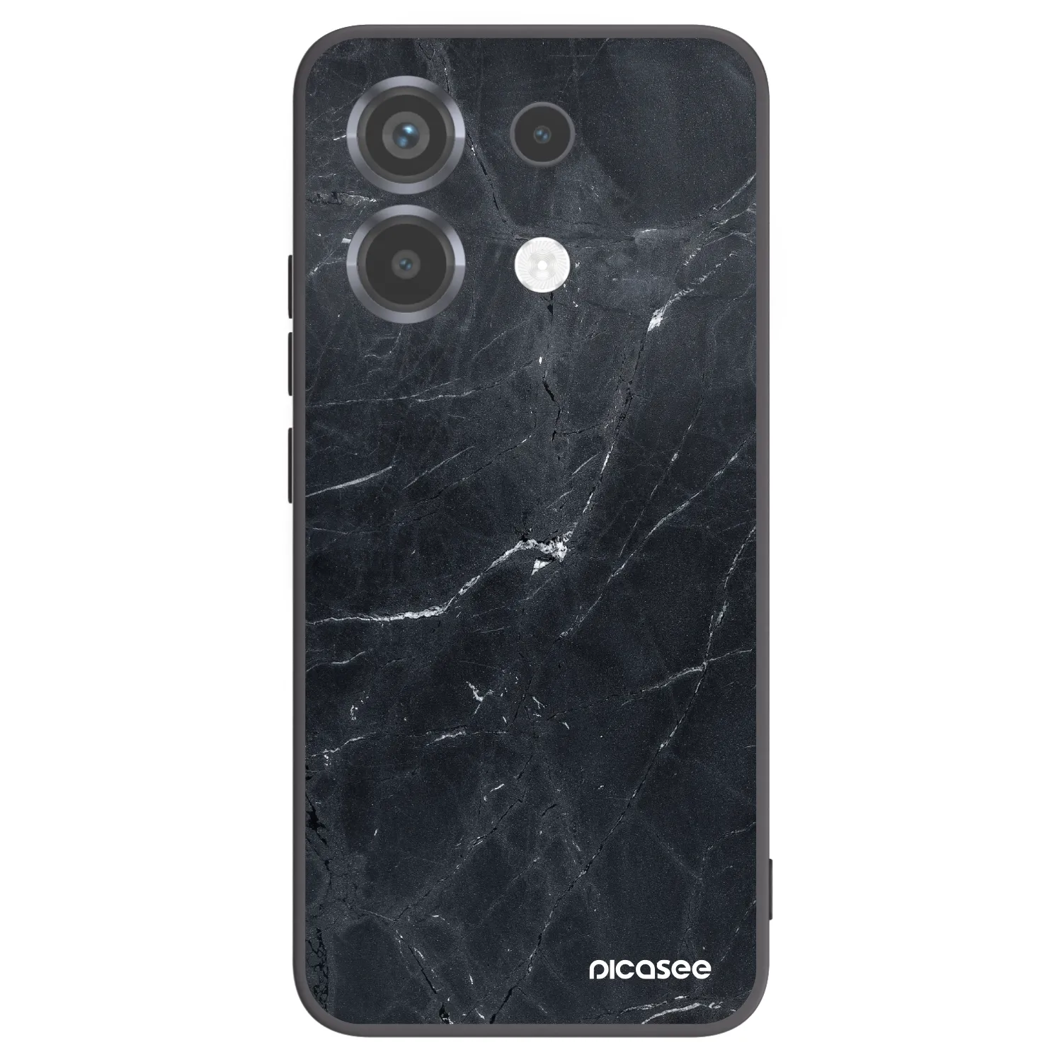 Picasee Μαύρη θήκη σιλικόνης για Xiaomi Poco X6 - Black marble