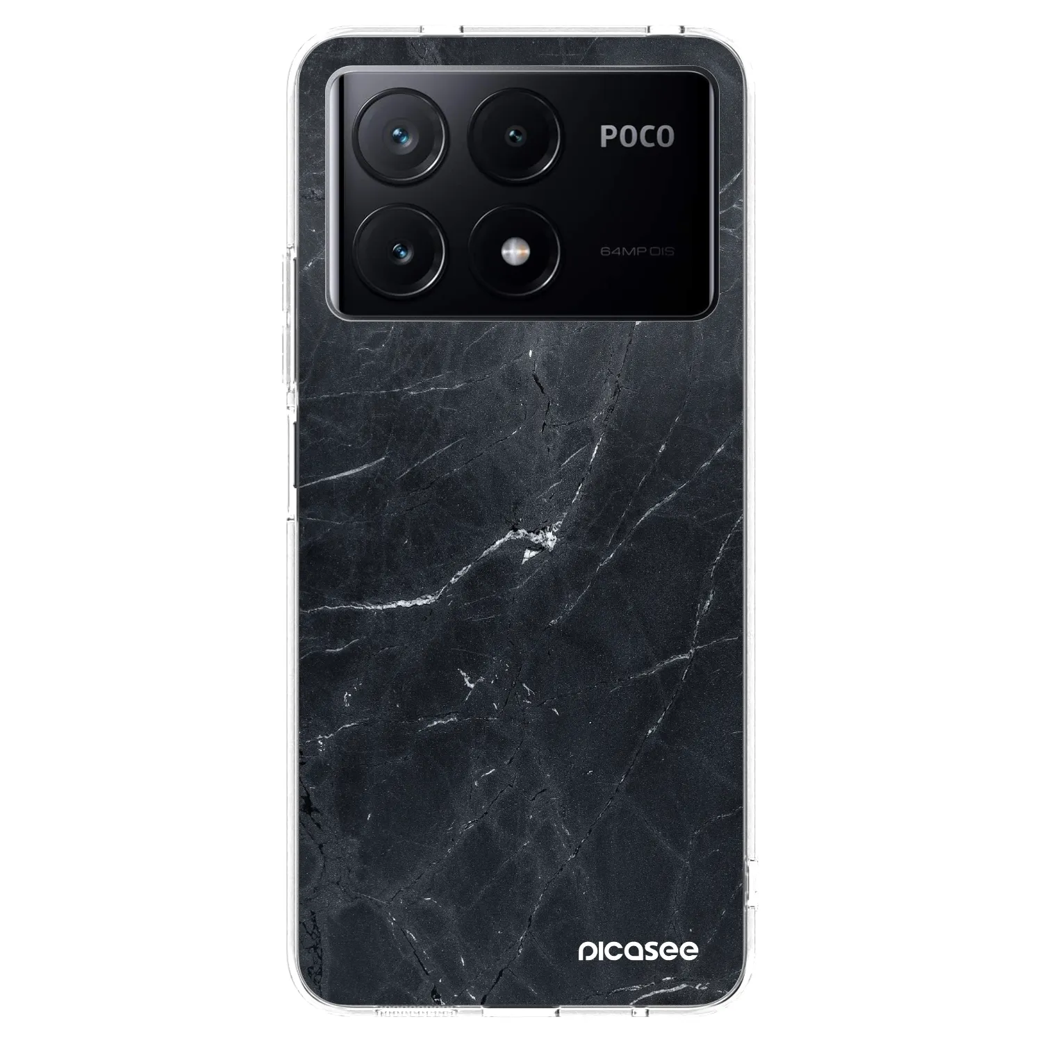 Picasee διαφανής θήκη σιλικόνης Xiaomi Poco X6 Pro - Black marble