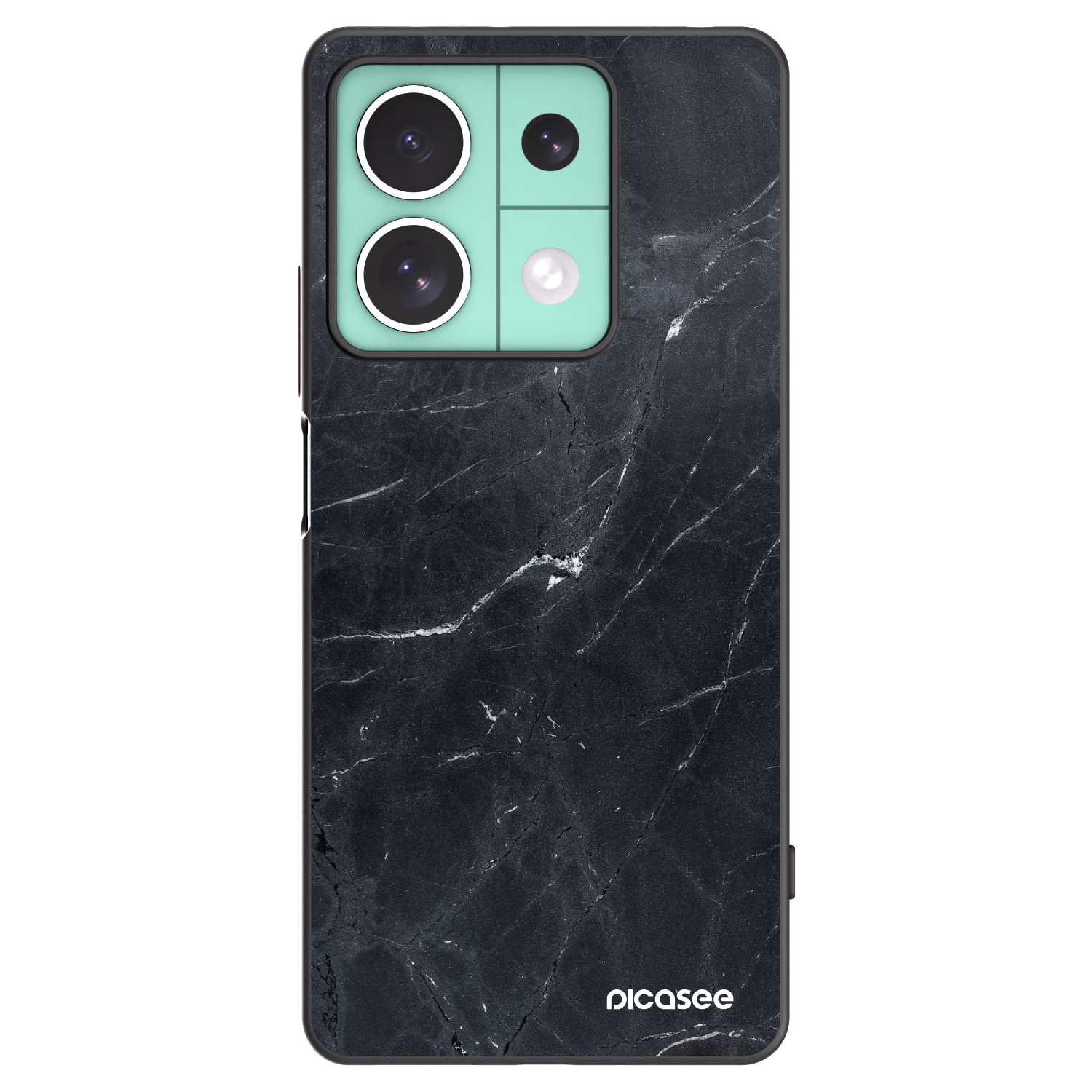 Picasee Μαύρη θήκη σιλικόνης για Xiaomi Redmi Note 13 5G - Black marble