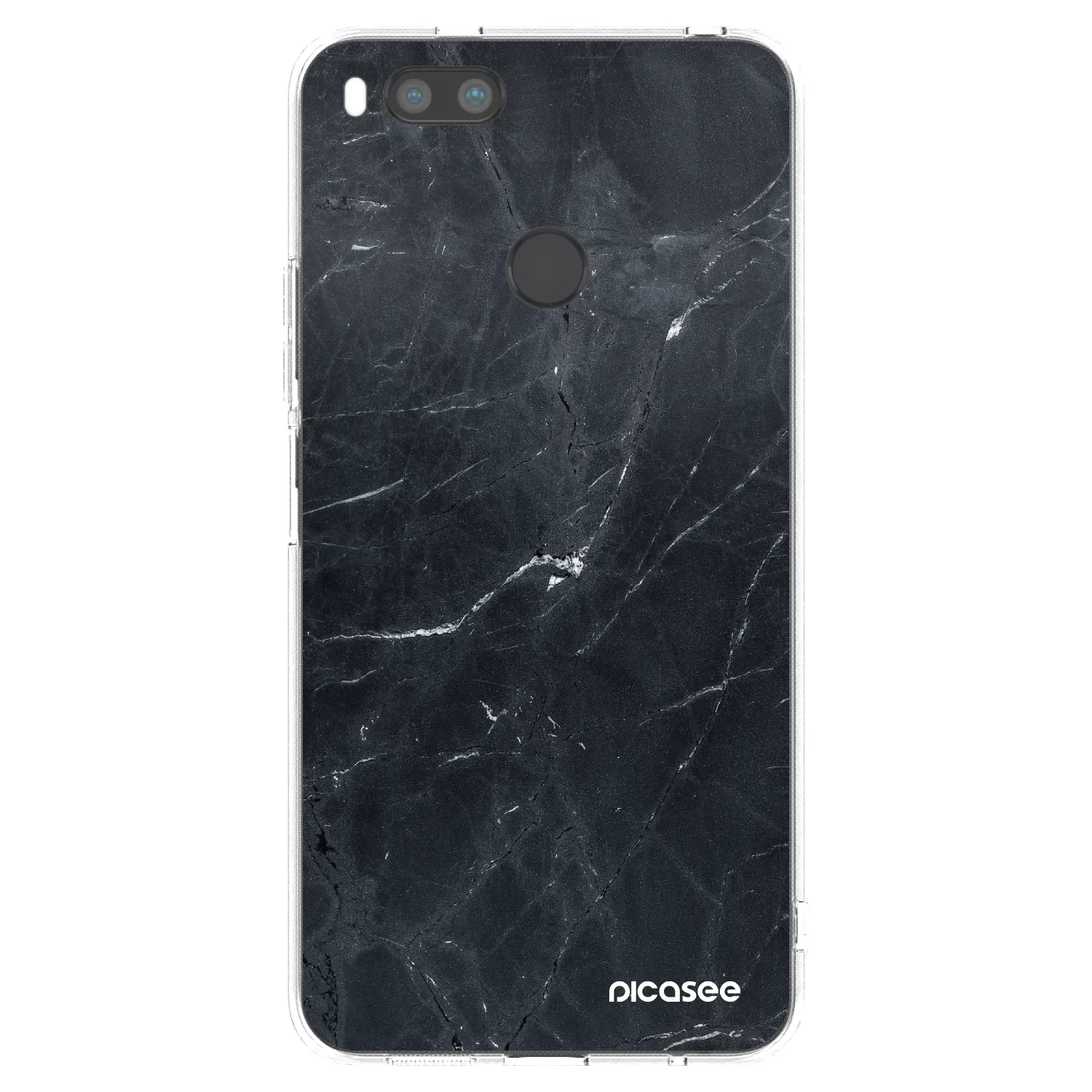 Picasee διαφανής θήκη σιλικόνης Xiaomi Mi A1 Global - Black marble