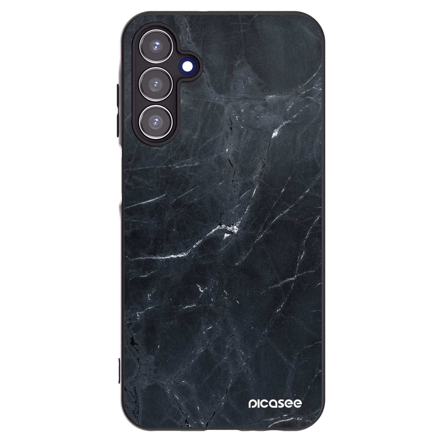 Picasee Μαύρη θήκη σιλικόνης για Samsung Galaxy A15 A155F 4G - Black marble