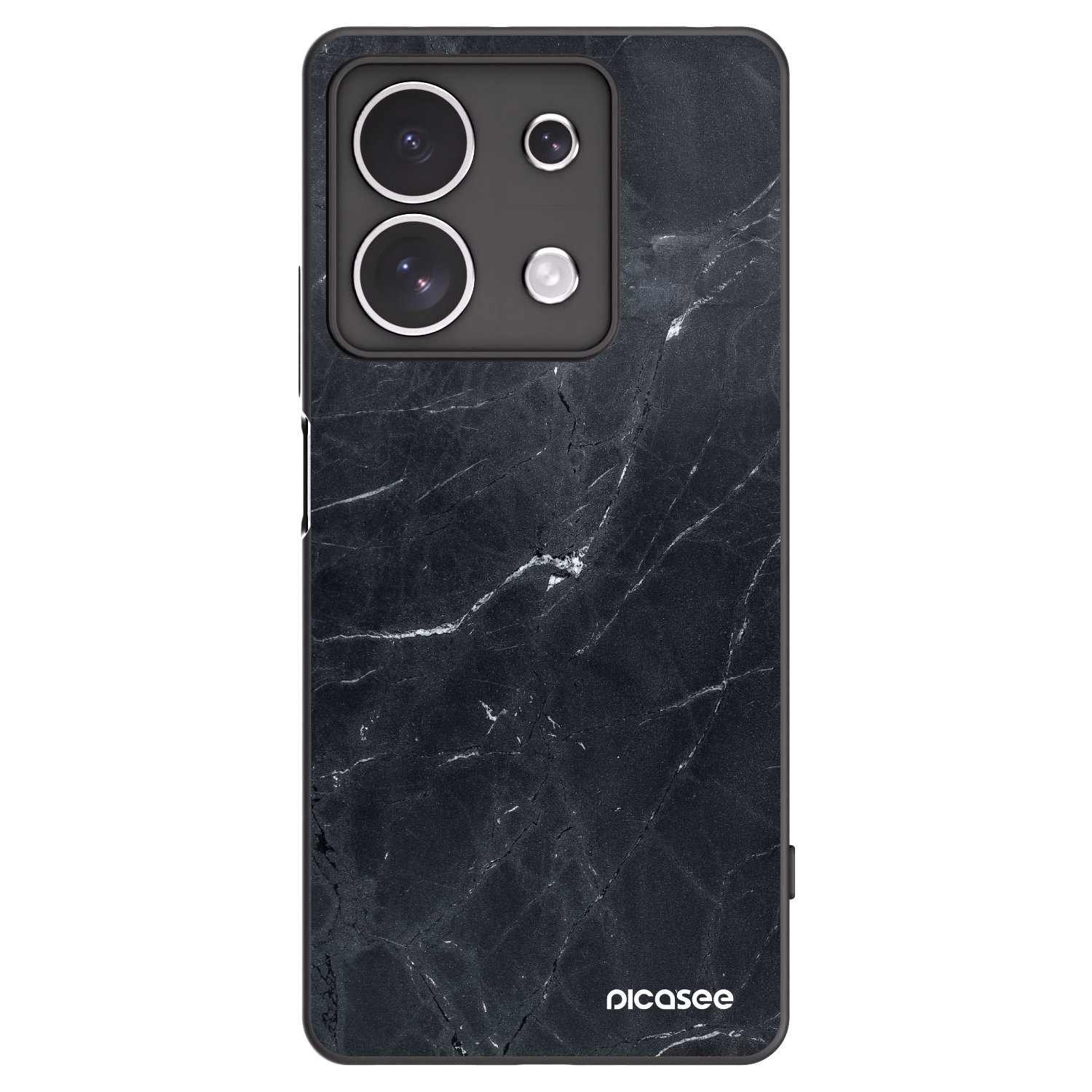 Picasee Μαύρη θήκη σιλικόνης για Xiaomi Redmi Note 13 4G - Black marble
