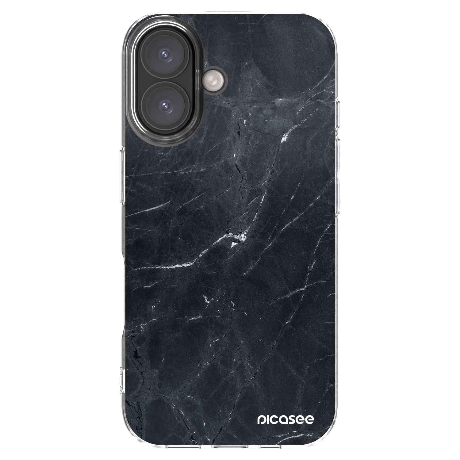 Picasee διαφανής θήκη σιλικόνης Apple iPhone 16 - Black marble