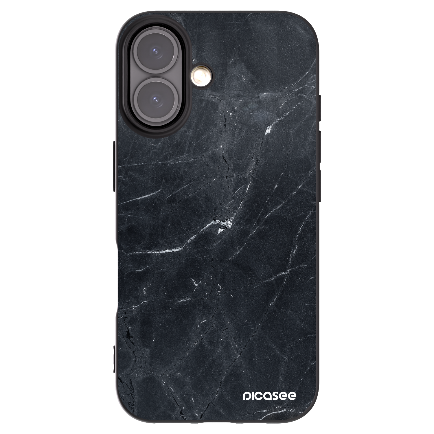Picasee Μαύρη θήκη σιλικόνης για Apple iPhone 16 - Black marble