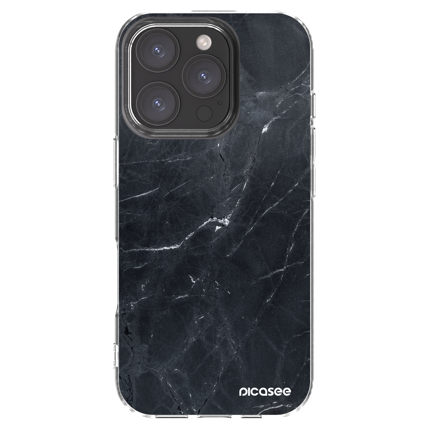 Picasee διαφανής θήκη σιλικόνης Apple iPhone 16 Pro - Black marble