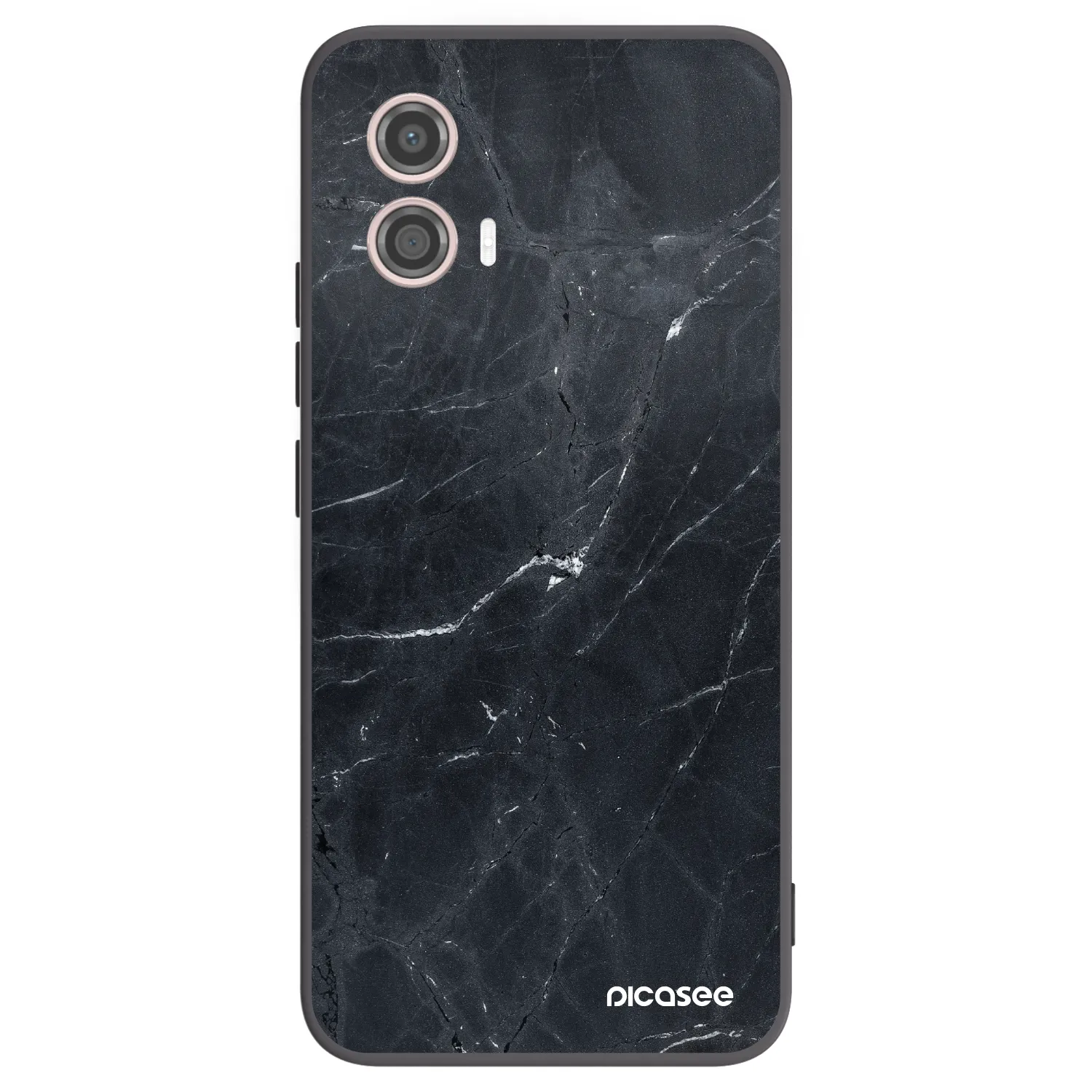 Picasee Μαύρη θήκη σιλικόνης για Motorola Moto G53 5G - Black marble
