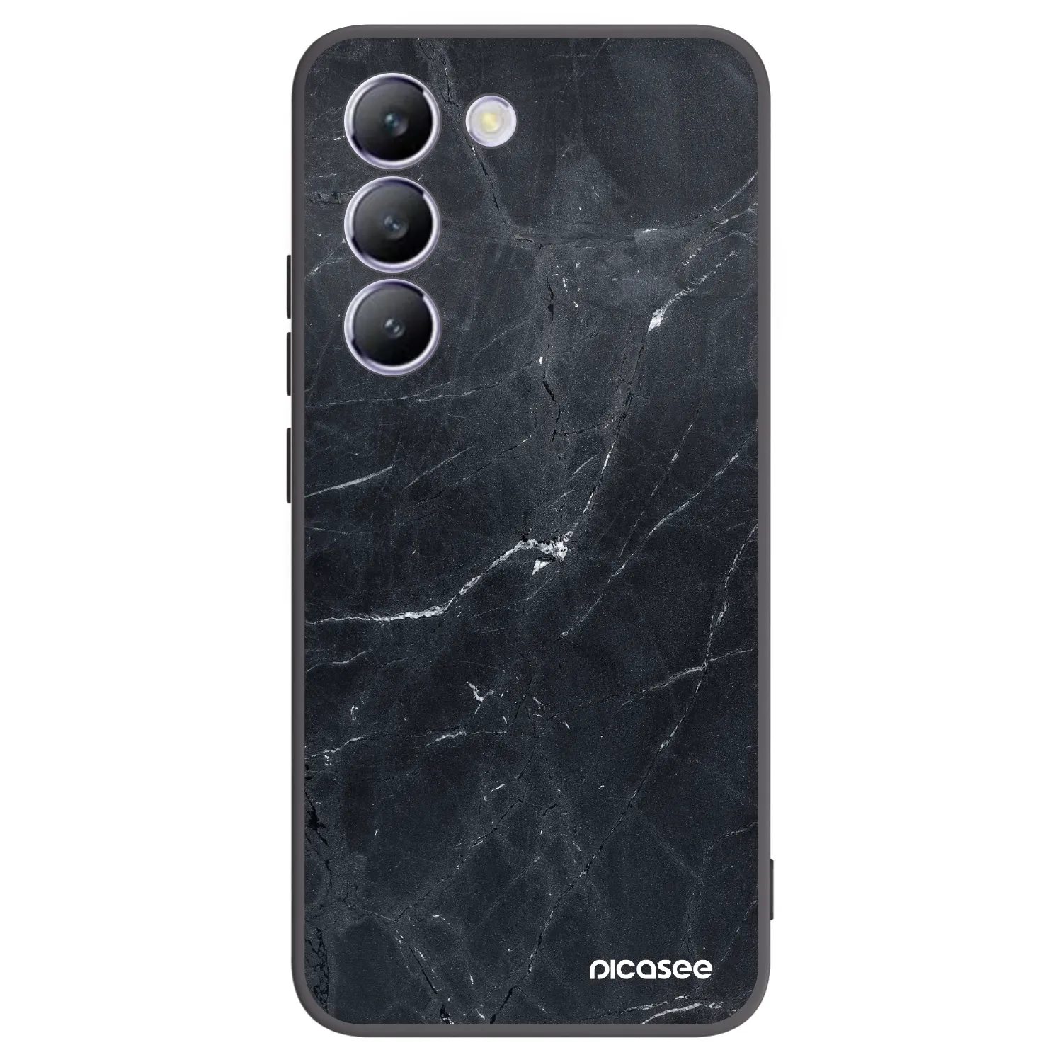 Picasee Μαύρη θήκη σιλικόνης για Vivo V40 SE 5G - Black marble