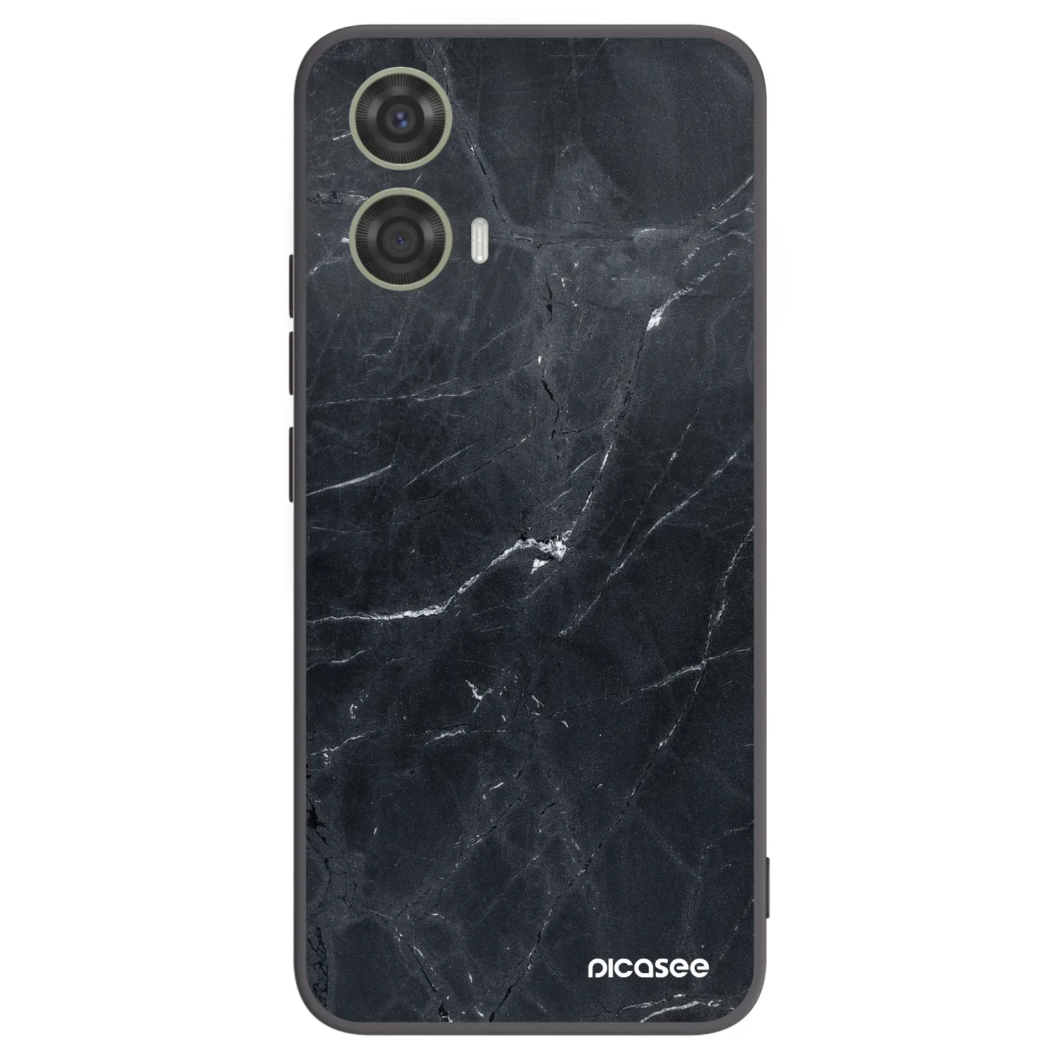 Picasee Μαύρη θήκη σιλικόνης για Motorola Moto G24 - Black marble