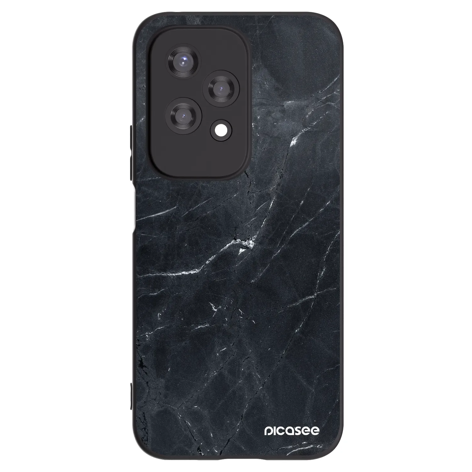 Picasee Μαύρη θήκη σιλικόνης για Honor 200 Lite - Black marble