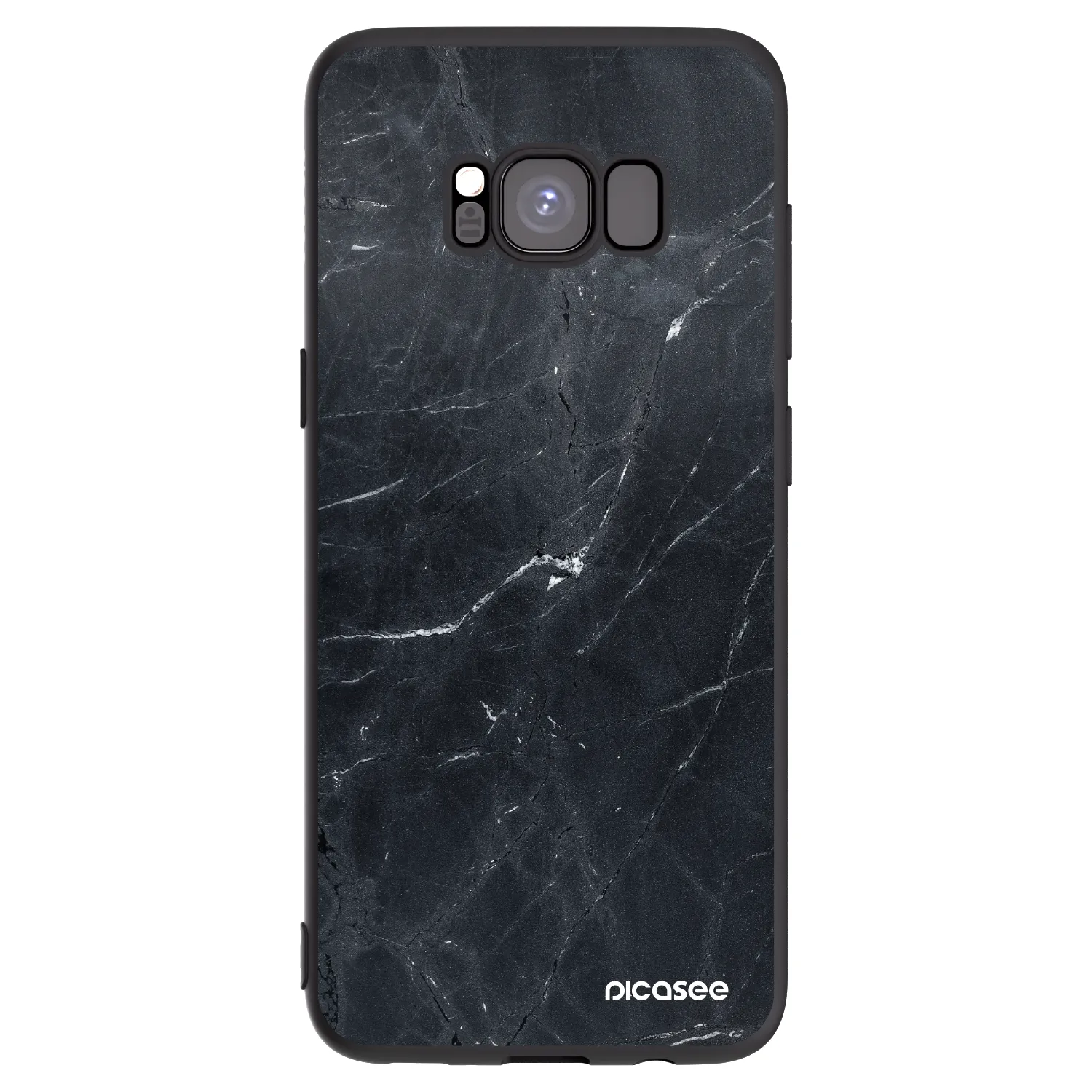 Picasee Μαύρη θήκη σιλικόνης για Samsung Galaxy S8 G950F - Black marble