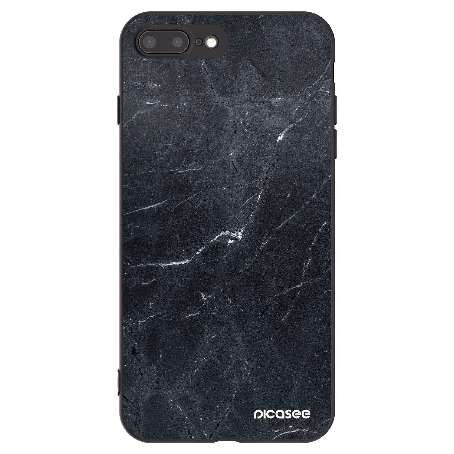 Picasee Μαύρη θήκη σιλικόνης για Apple iPhone 8 Plus - Black marble