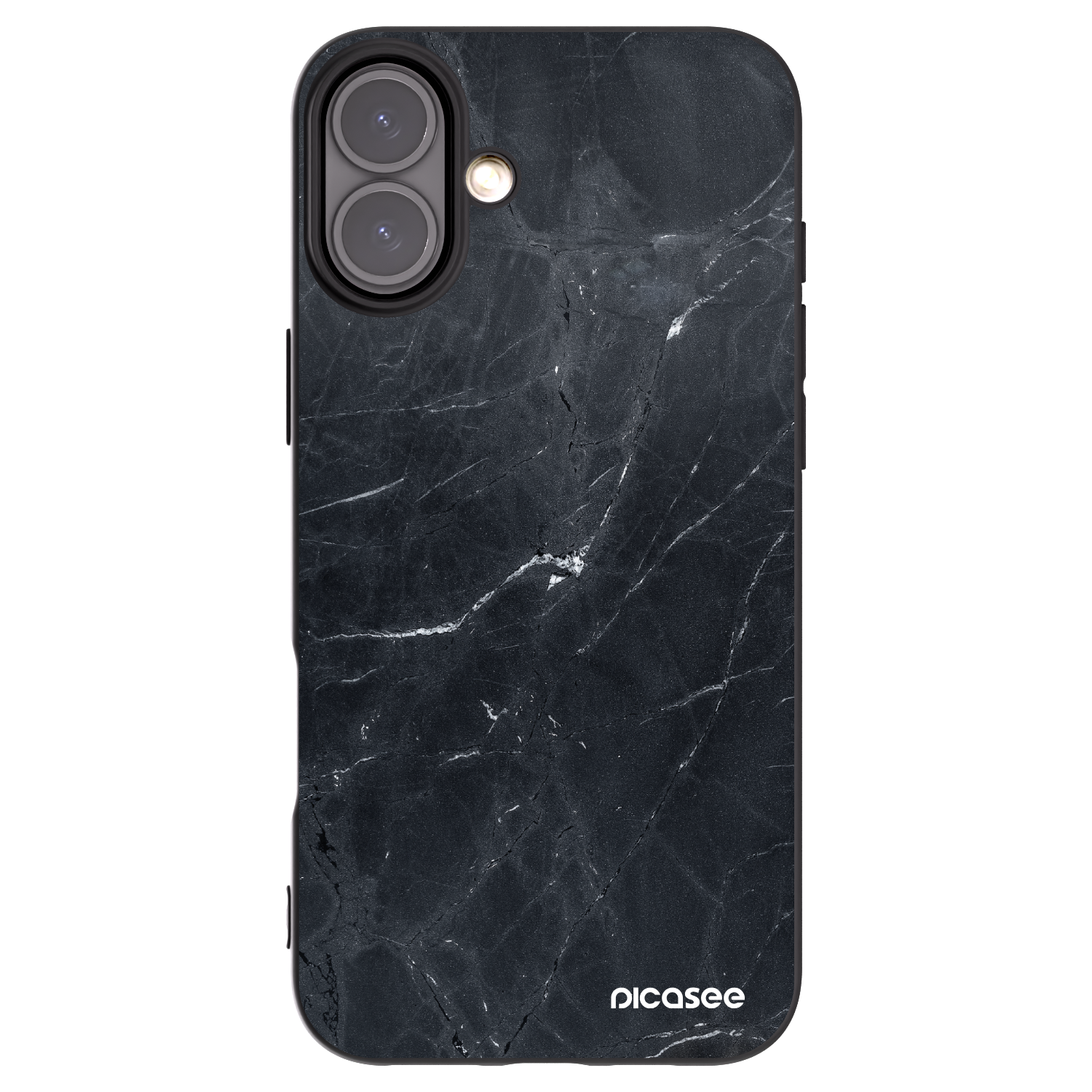 Picasee Μαύρη θήκη σιλικόνης για Apple iPhone 16 Plus - Black marble