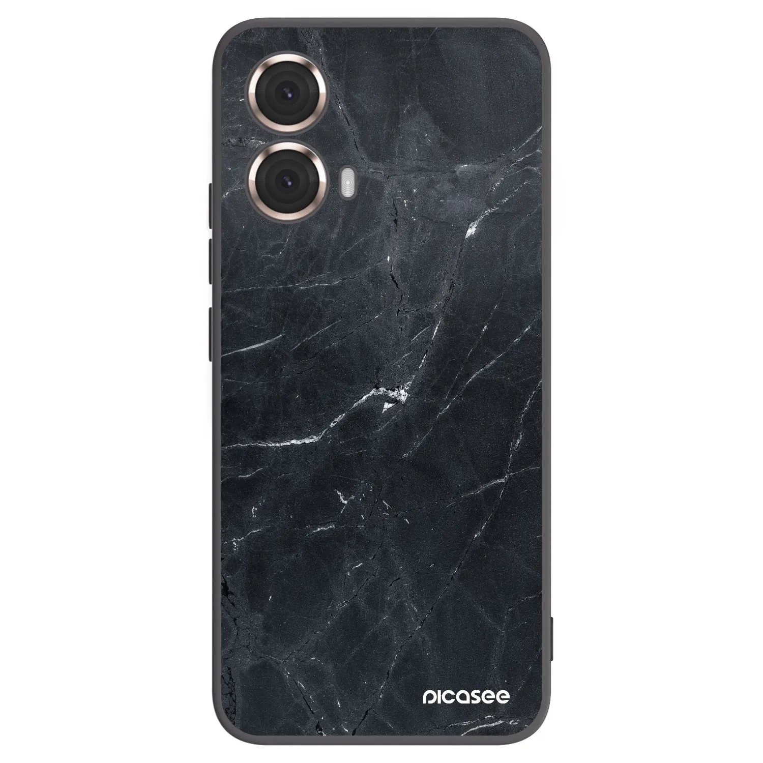 Picasee Μαύρη θήκη σιλικόνης για Motorola Moto G85 - Black marble