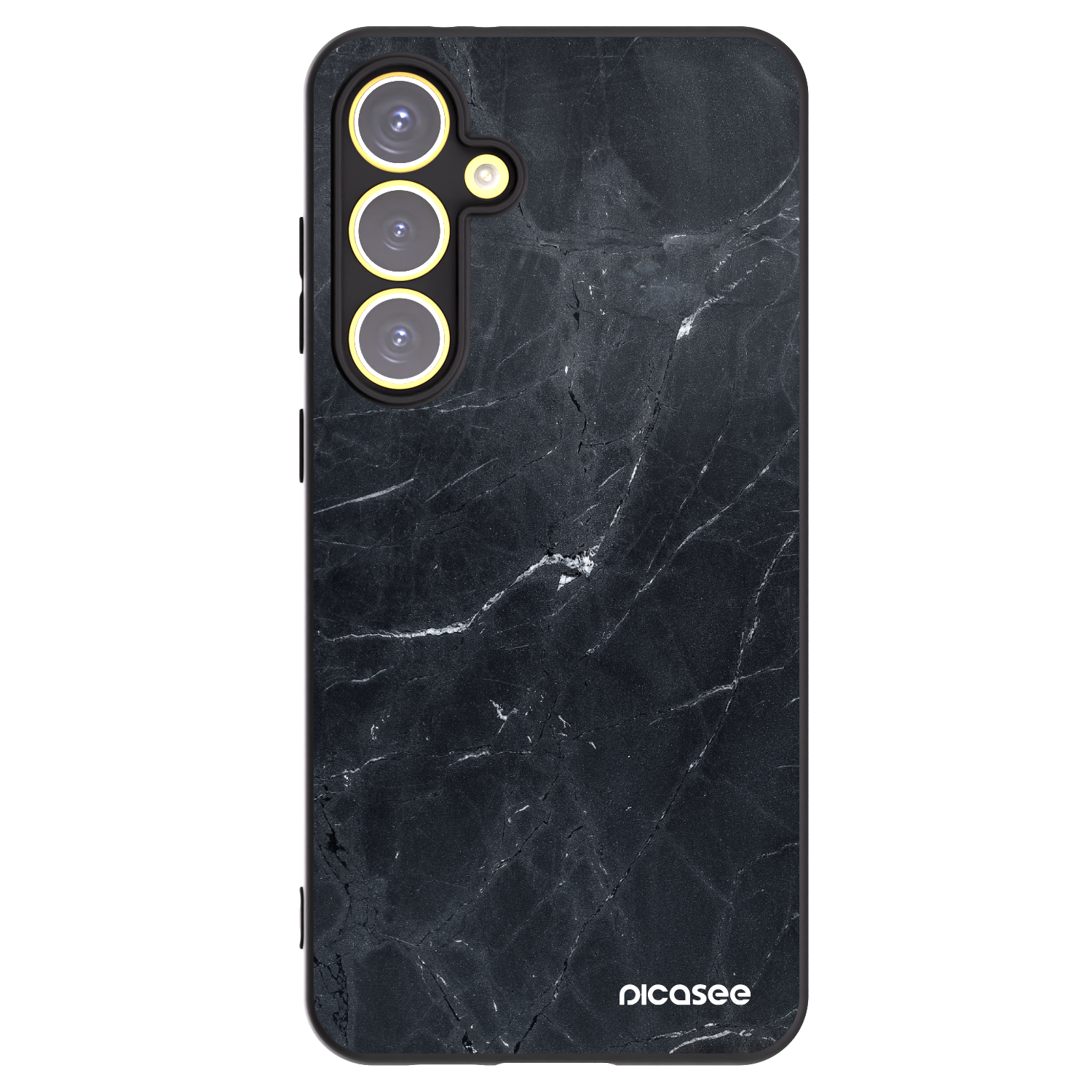 Picasee Μαύρη θήκη σιλικόνης για Samsung Galaxy S24 FE S721B - Black marble