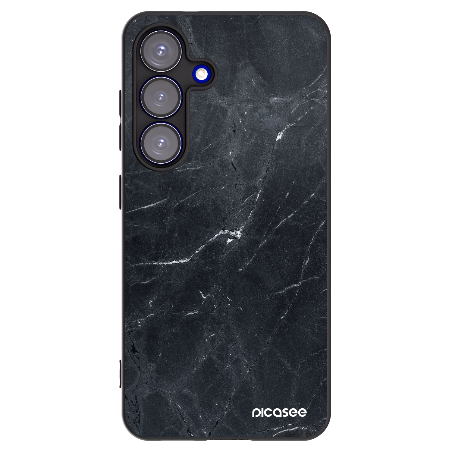 Picasee Μαύρη θήκη σιλικόνης για Samsung Galaxy S25 5G - Black marble
