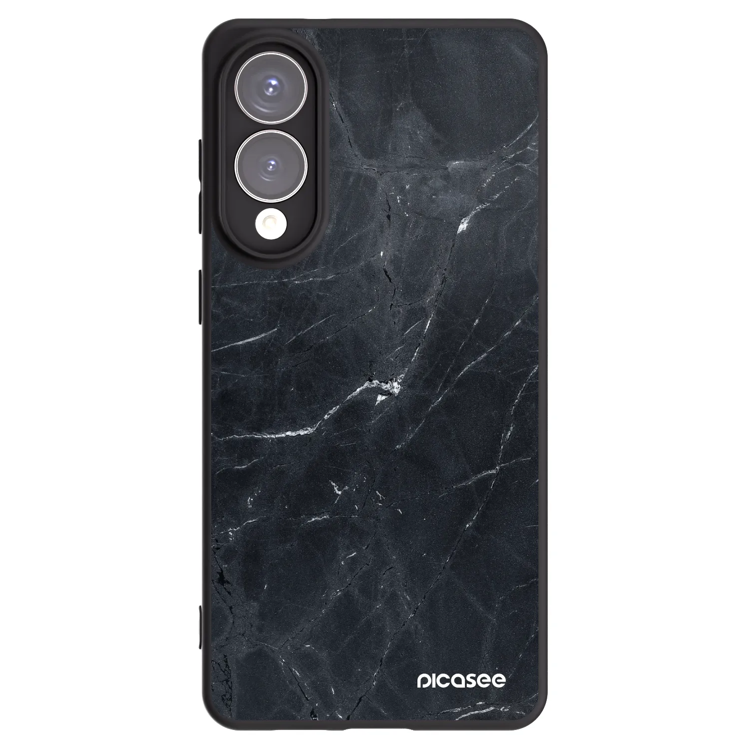 Picasee Μαύρη θήκη σιλικόνης για Samsung Galaxy S25 Edge 5G - Black marble