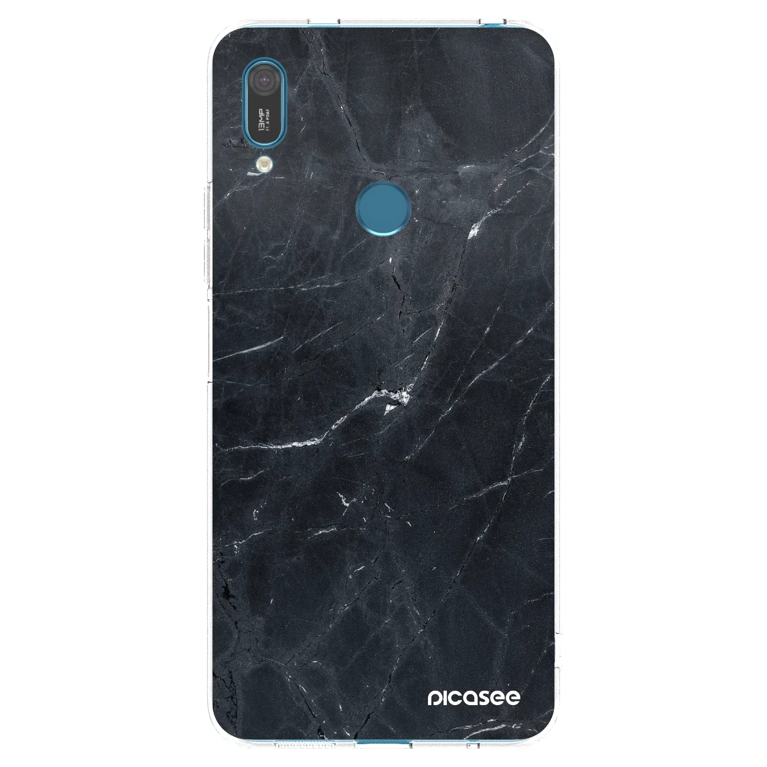 Picasee διαφανής θήκη σιλικόνης Huawei Y7 2019 - Black marble