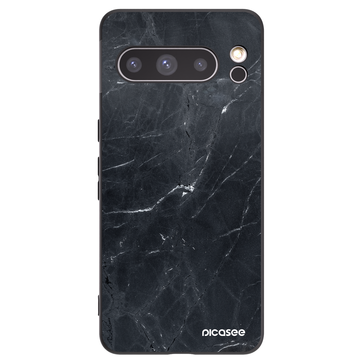 Picasee Μαύρη θήκη σιλικόνης για Google Pixel 8 Pro - Black marble