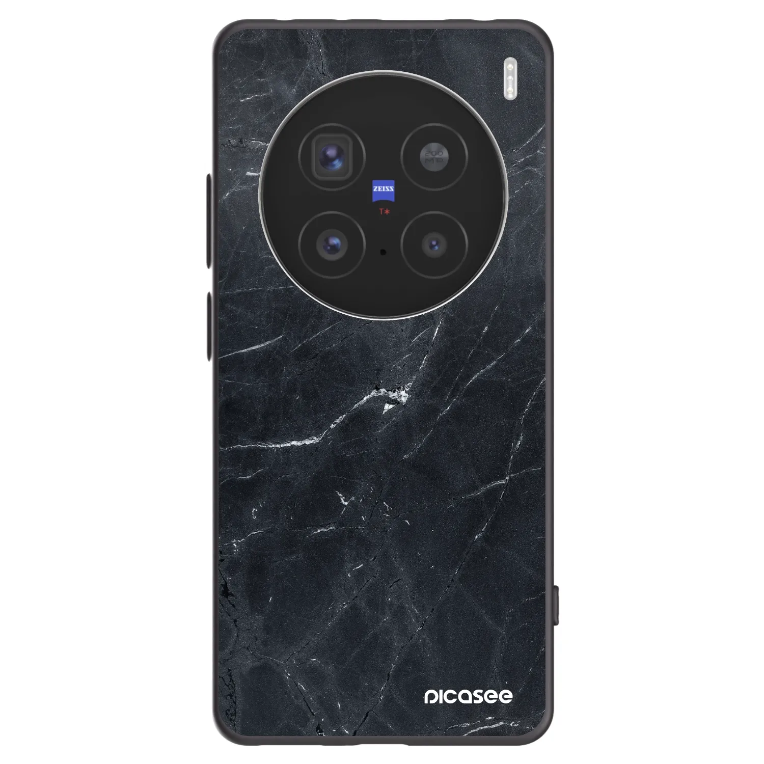 Picasee Μαύρη θήκη σιλικόνης για Vivo X200 Pro - Black marble