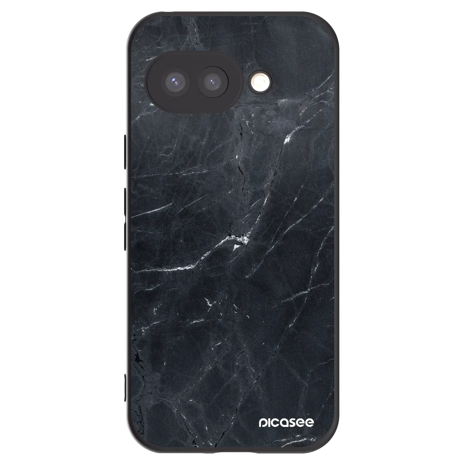 Picasee Μαύρη θήκη σιλικόνης για Google Pixel 9a - Black marble