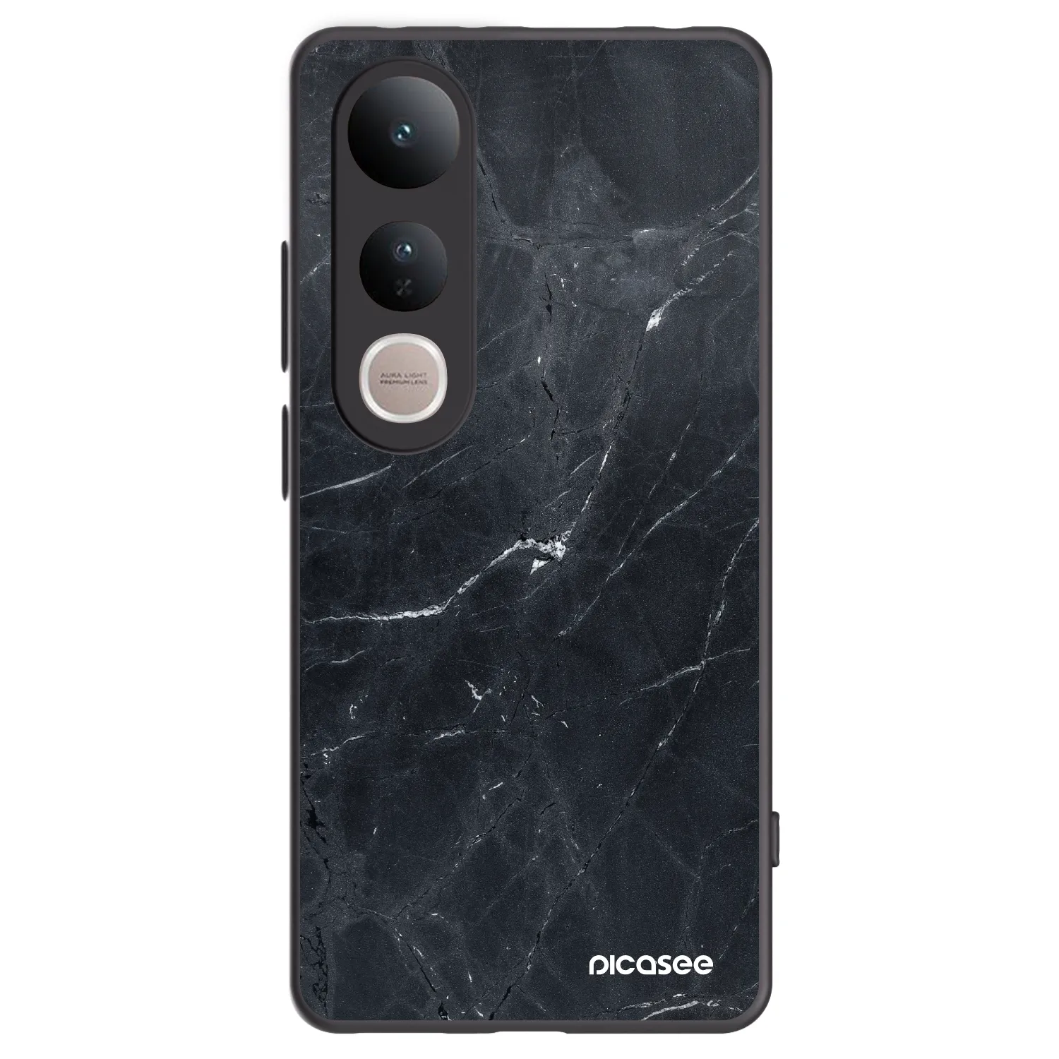 Picasee Μαύρη θήκη σιλικόνης για Vivo V50 Lite 5G - Black marble