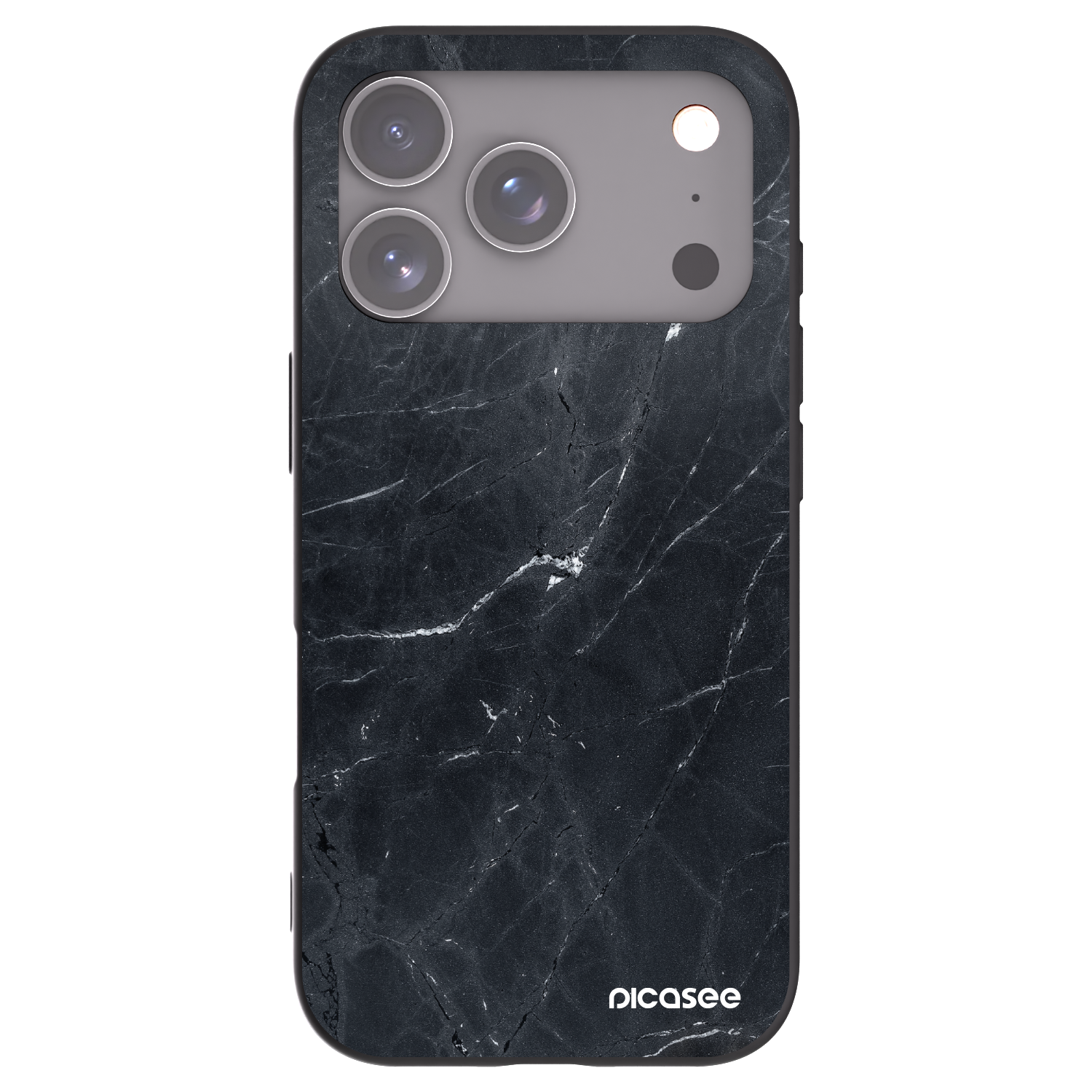 Picasee Μαύρη θήκη σιλικόνης για Apple iPhone 17 Pro - Black marble