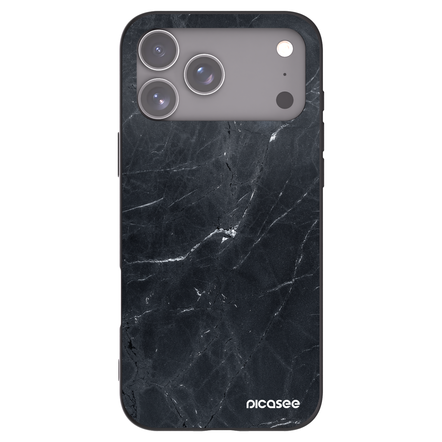 Picasee Μαύρη θήκη σιλικόνης για Apple iPhone 17 Pro Max - Black marble