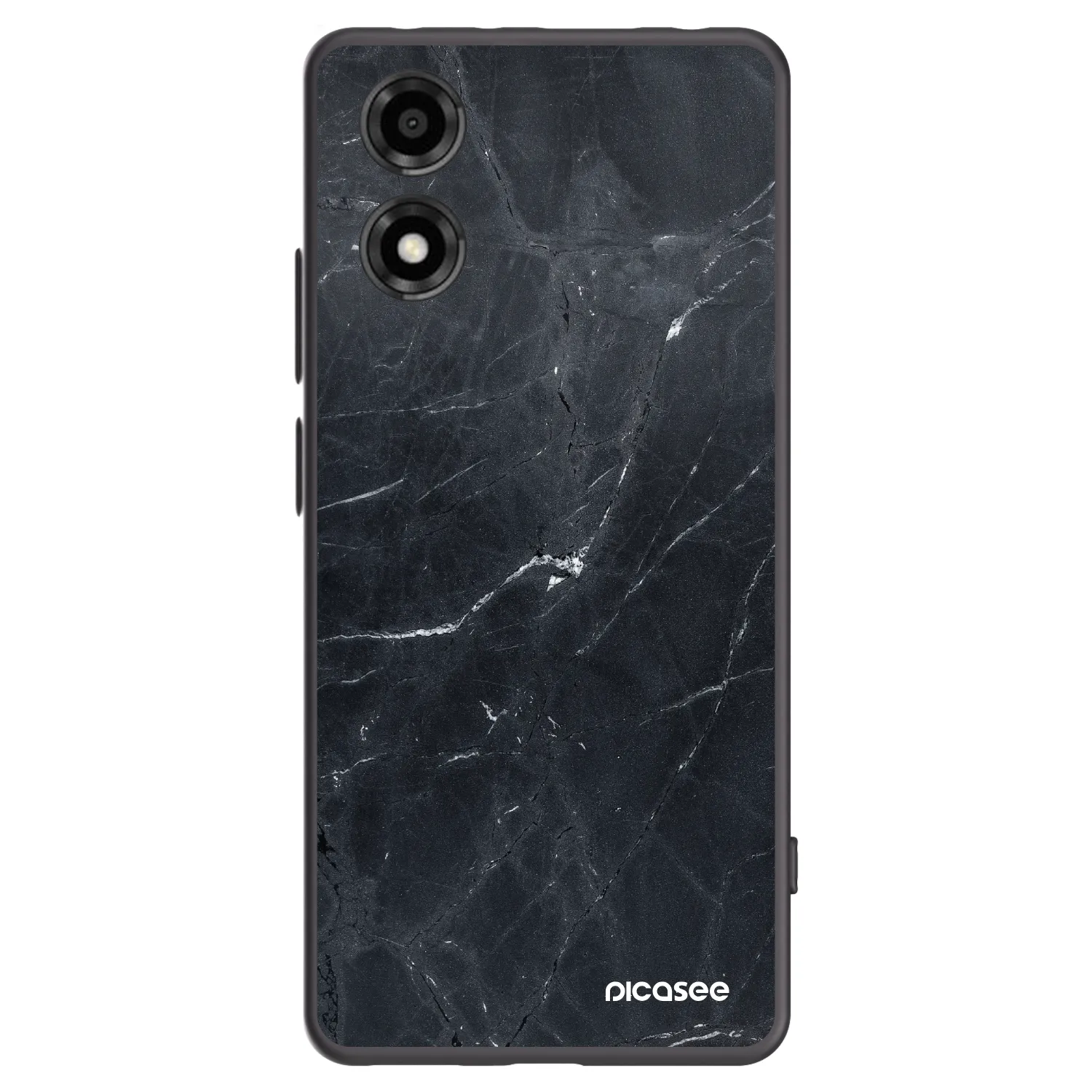 Picasee Μαύρη θήκη σιλικόνης για Motorola Moto E14 - Black marble
