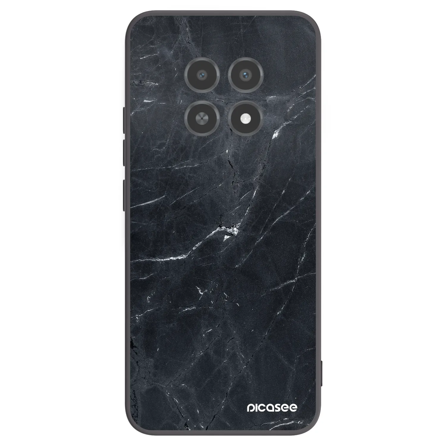 Picasee Μαύρη θήκη σιλικόνης για Realme 12X - Black marble