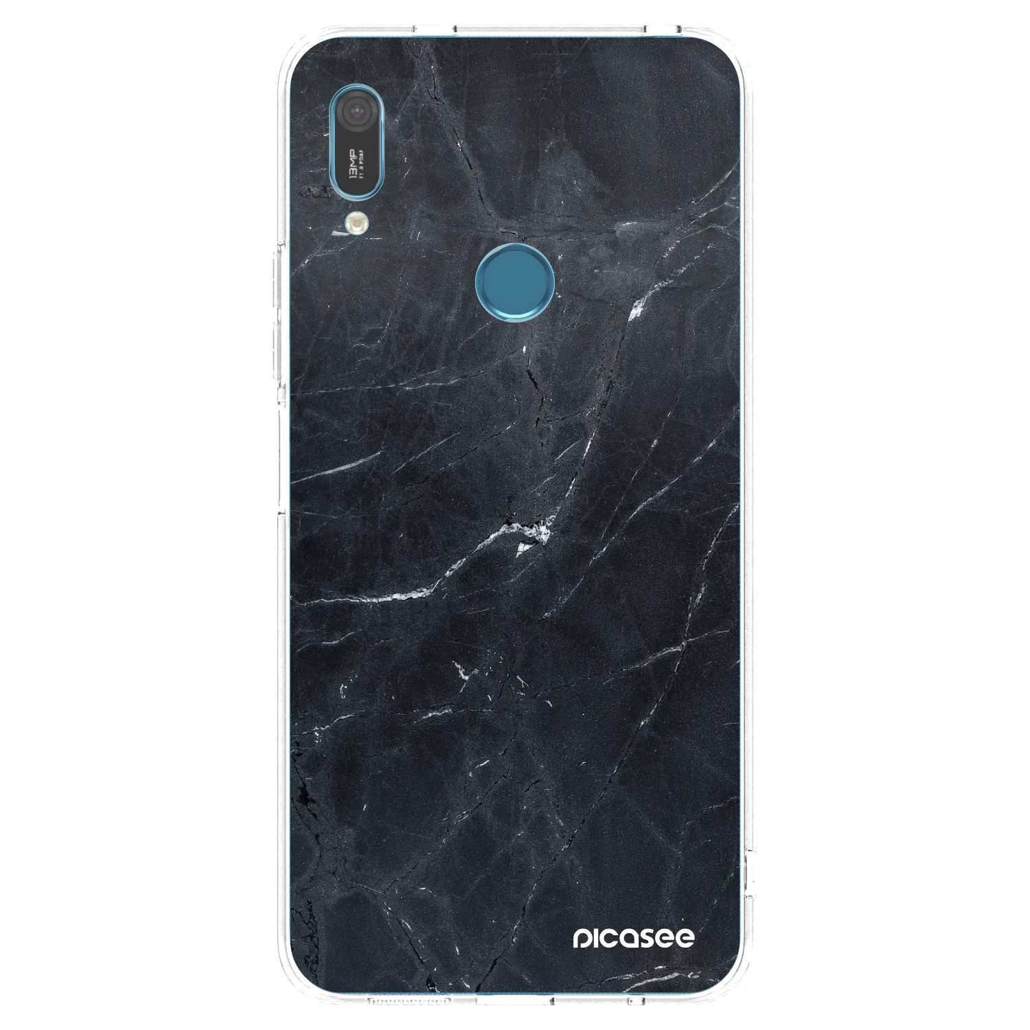 Picasee διαφανής θήκη σιλικόνης Huawei Y6 2019 - Black marble
