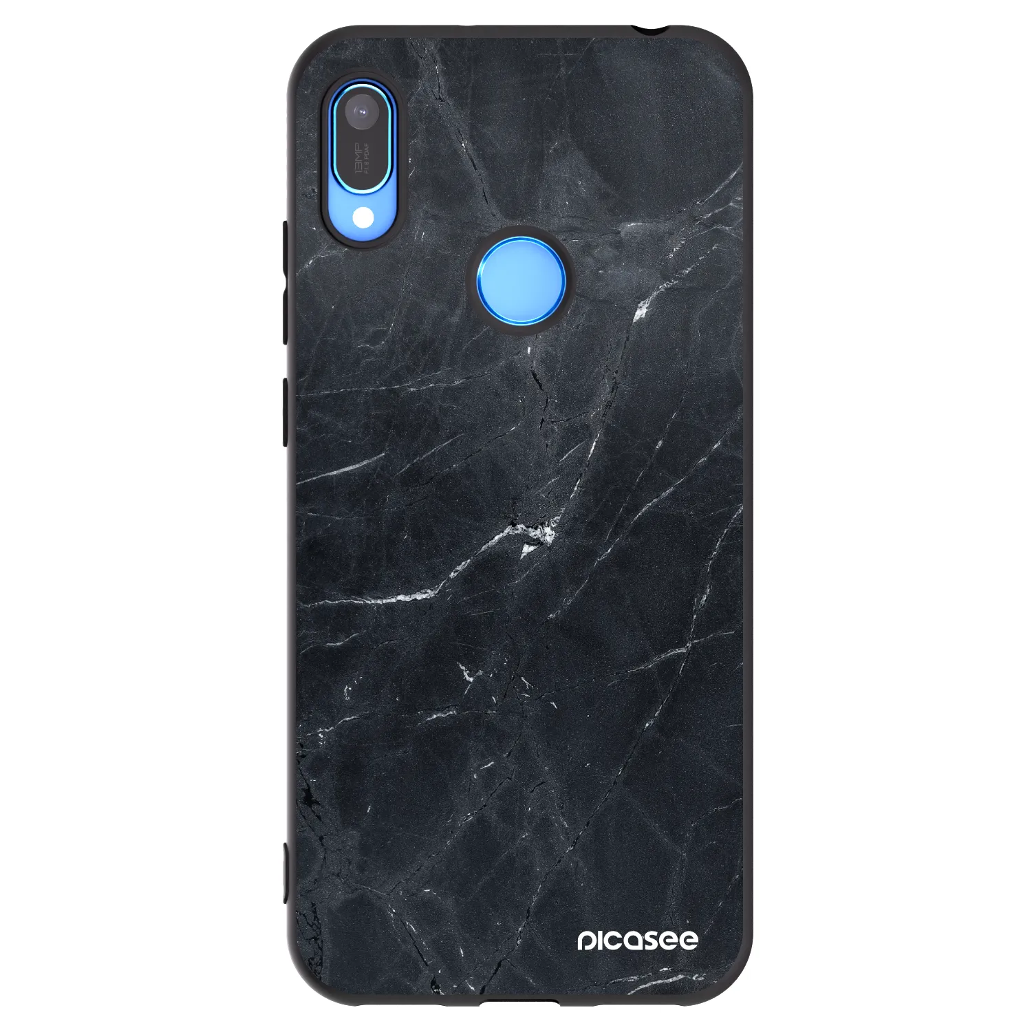 Picasee Μαύρη θήκη σιλικόνης για Huawei Y6 2019 - Black marble